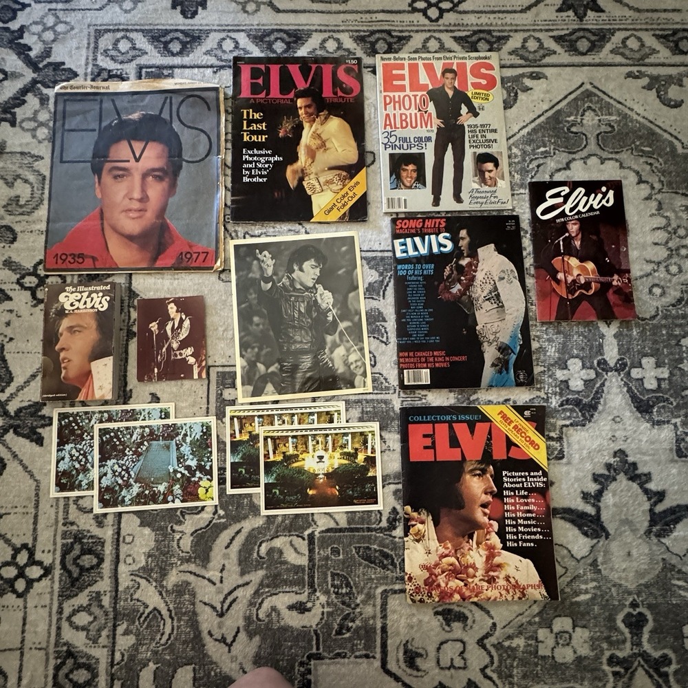 Elvis Presley Lot Fan Memorabilia Magazine Calendar Photos Graceland Originals